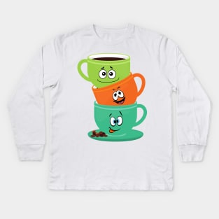 Big Face Coffee Owner Kids Long Sleeve T-Shirt